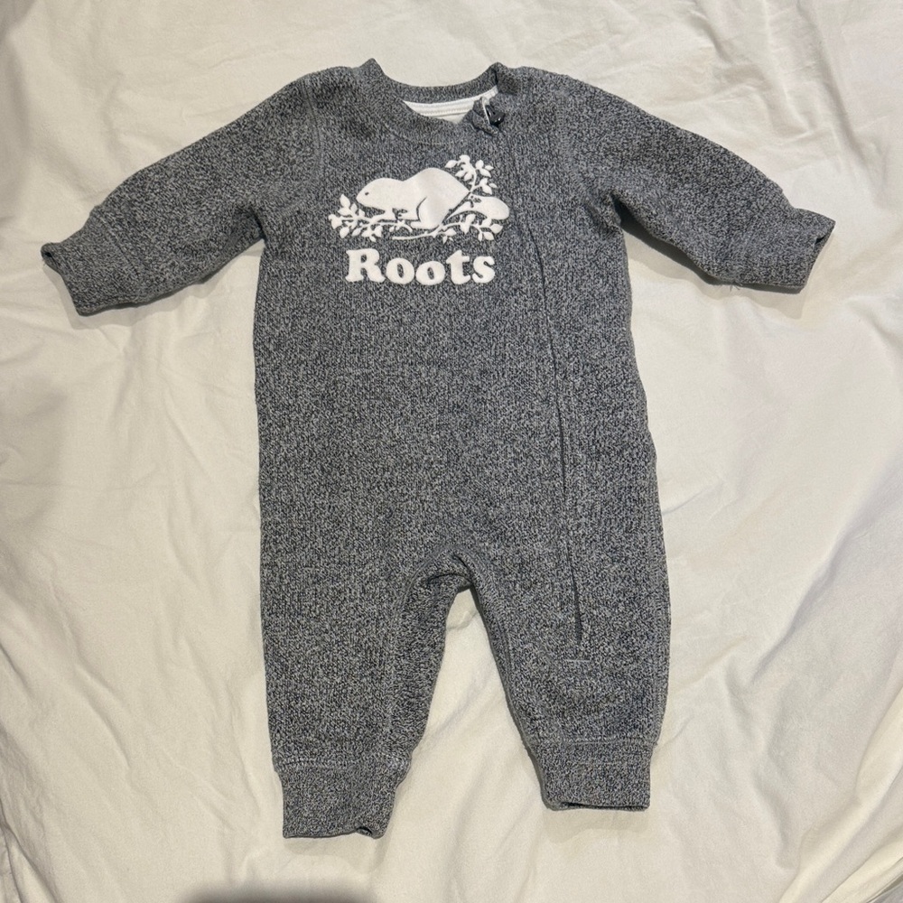 Roots 0-3 months Baby Organic Original Cooper Beaver Romper